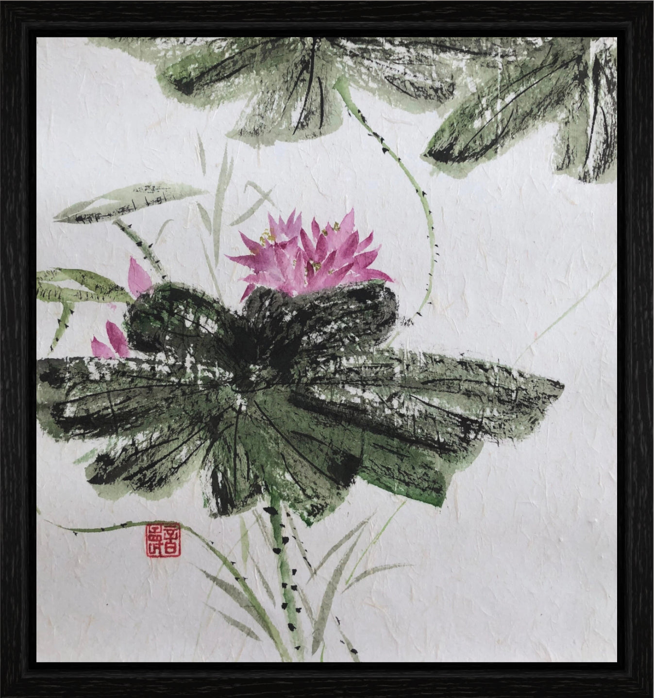 'Lotus' Sumi-e Painting and Sakura|Ensō Tote-bag