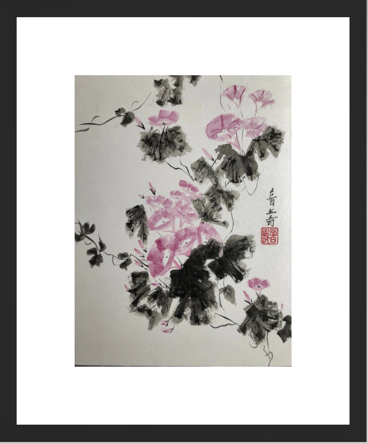 'Morning Glory' Sumi-e Painting and Sakura|Ensō Tote-bag